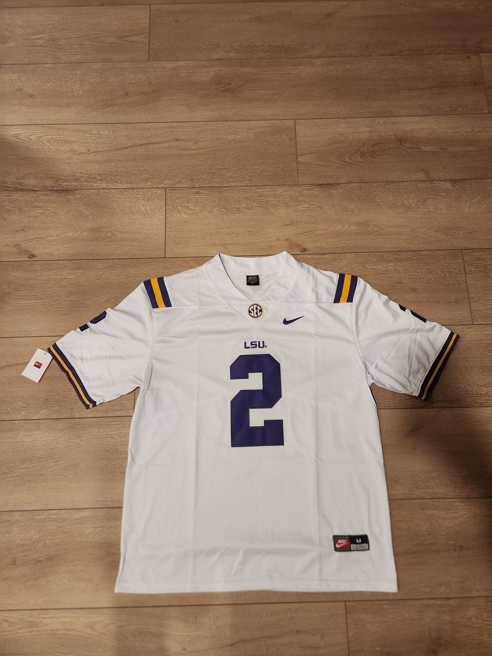 Justin Jefferson Louisiana Tiger LSU College Jersey Nwt Men's Size Medium White